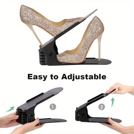 10pcs Double Layer Shoe Rack Three Gear Adjustable Shoe Support Space Saving