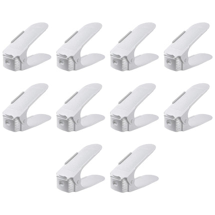 10pcs Double Layer Shoe Rack Three Gear Adjustable Shoe Support Space Saving