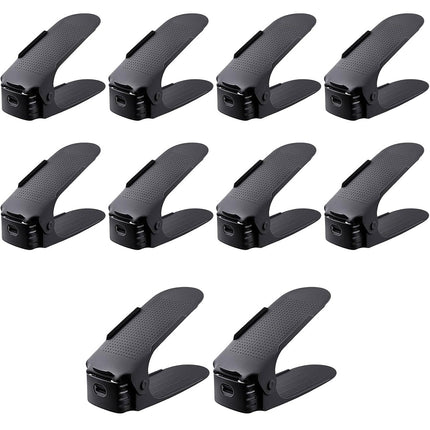 10pcs Double Layer Shoe Rack Three Gear Adjustable Shoe Support Space Saving