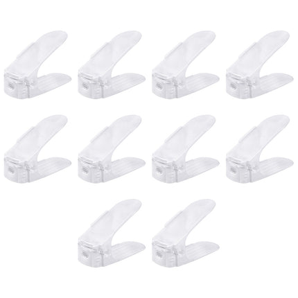 10pcs Double Layer Shoe Rack Three Gear Adjustable Shoe Support Space Saving