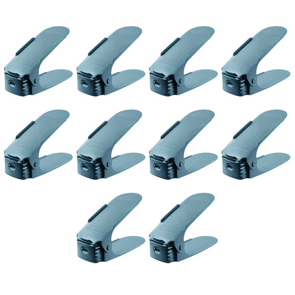 10pcs Double Layer Shoe Rack Three Gear Adjustable Shoe Support Space Saving