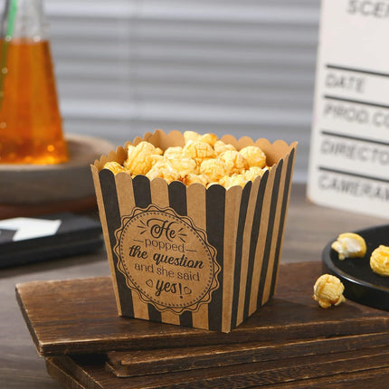 48pcs Popcorn Boxes Striped Paper Retro Candy Containers Movie Party Birthday