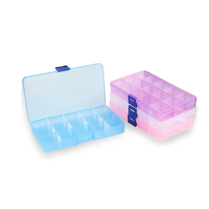 10pcs 15Compartments Plastic Box Case Bead Storage Organizer Jewelry Craft Box