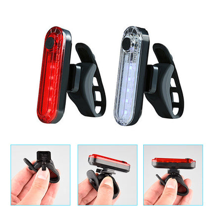 2PCS Bike Rear Tail Light USB Rechargeable Cycling Flashers Blinking