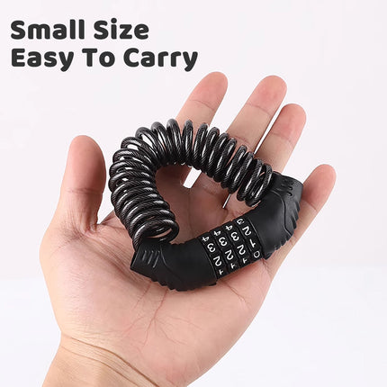 Helmet Lock Chain 4 Digit Password Motorcycle Anti-theft Cable Lock Portable