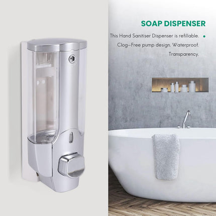 Hotel Wall-Mounted Soap Dispenser 350ml Handpress Hand Sanitizer Bottle