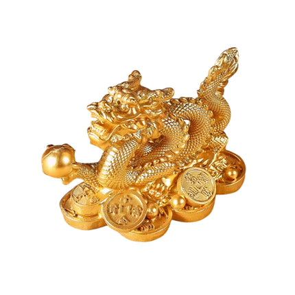 Money Dragon Figurine Decoration Resin Wealth for Home Office Desktop Decor Use