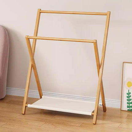 Folding Clothes Hanger Indoor Floor Bedroom Garment Rack Simple Hanging Stand