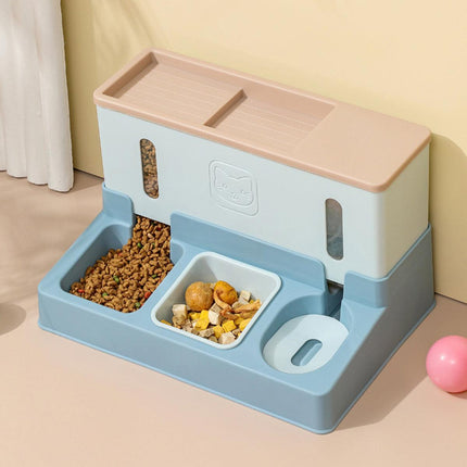 All in One Pet Feeding Bowl Cat Dog Water and Food Feeder Automatic Dispenser