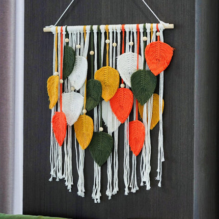 Hand Woven Leaf Tapestry Bohemian Home Decor Wall Hanging Durable Cotton Use