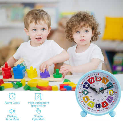 Student Desktop Alarm Clock 10cm Cute Simple Clock for Kids Bedroom Learning Use
