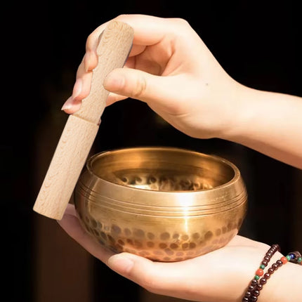 Tibetan Singing Bowl with Wooden Mallet for Meditation Yoga Relaxation ASMR