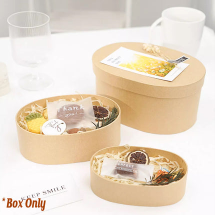 5pcs Oval Gift Boxes Paper Packaging Box Handcrafted Gift Storage Display Case