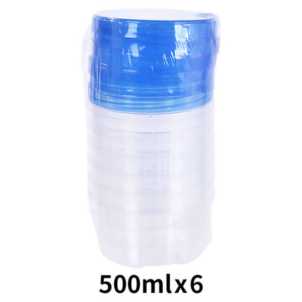 6PCS Reusable Food Storage Box Set Freezer Containers Lunch Prep Refrigerator