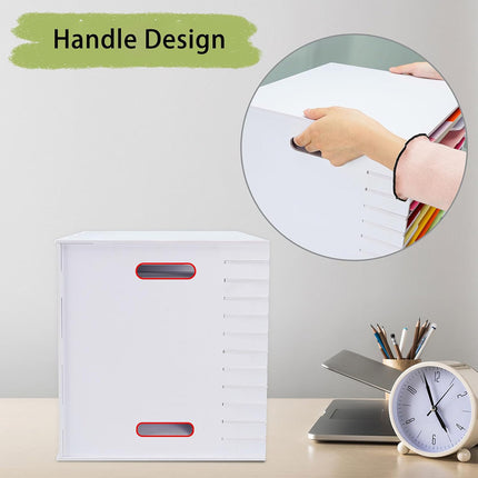 12 Tier Desktop Paper Organiser Scrapbook File Rack Office Home 33 x 30 x 33cm