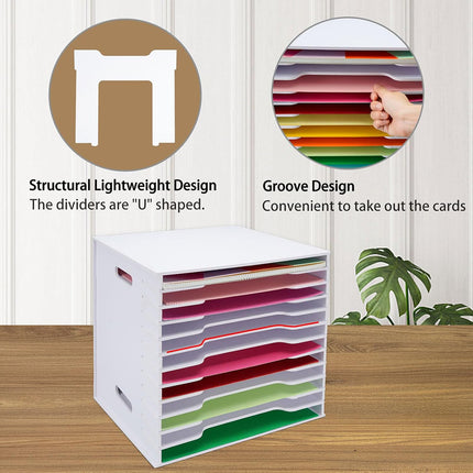 12 Tier Desktop Paper Organiser Scrapbook File Rack Office Home 33 x 30 x 33cm