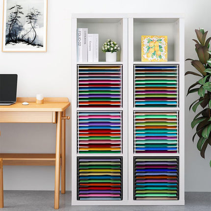 12 Tier Desktop Paper Organiser Scrapbook File Rack Office Home 33 x 30 x 33cm