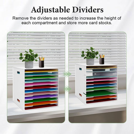 12 Tier Desktop Paper Organiser Scrapbook File Rack Office Home 33 x 30 x 33cm