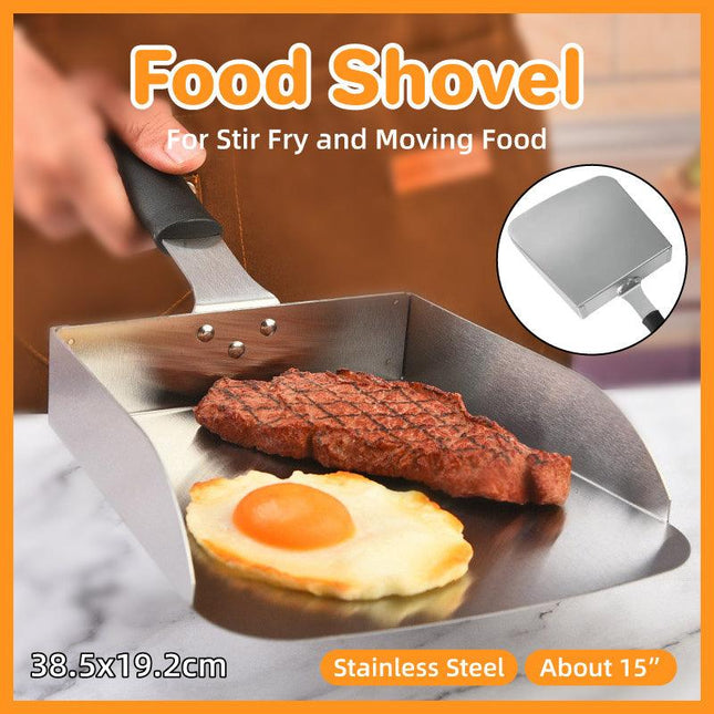 Stainless Steel Flat Bottom Food Spatula Cooking Spatula Kitchen Utensil Tools