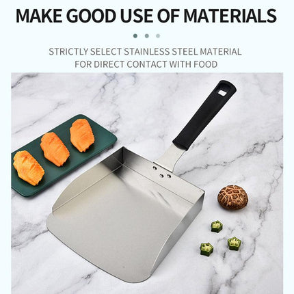 Stainless Steel Flat Bottom Food Spatula Cooking Spatula Kitchen Utensil Tools