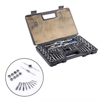 40PCS Tap and Die Set for Automotive Repair DIY Metal Wood Thread Cutting Tools