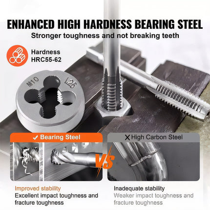 40PCS Tap and Die Set for Automotive Repair DIY Metal Wood Thread Cutting Tools