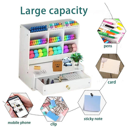 Office Desk Organizer Storage Drawer Pen Pencil Holder DIY Case Storage Rack