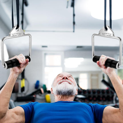 2pcs Metal D-Handle Stirrup Cable Attachments Machine Workout Fitness Gym