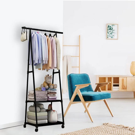 Floor Standing Thickened Triangle Coat Rack Clothes Drying Stable Space Saving