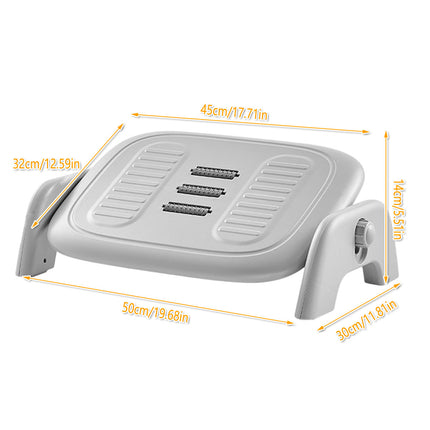Foot Rest Stool Office Under Desk Fold Footrest Massage Cushion Grey