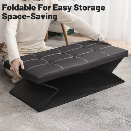 Multifunctional Foldable Storage Stool with Lid 110L Capacity Space Saving