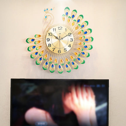 Minimalist Peacock Creative Living Room Wall Clock Home Decor Clock Silent