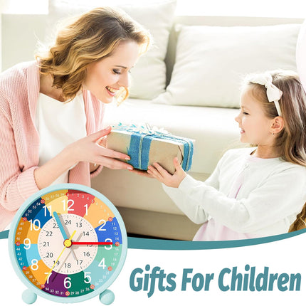 USB Charging Early Education Kids Metal Small Alarm Clock for Bedroom Bedside