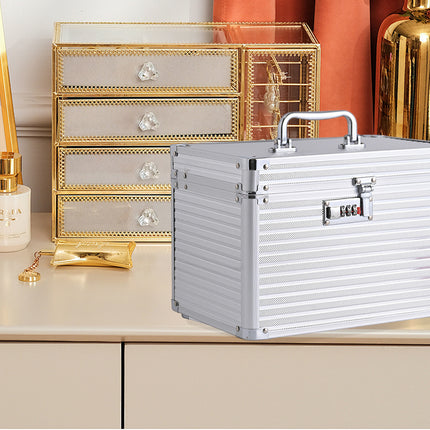 Aluminium Alloy Cosmetic Case Portable Handheld Storage Box Multifunctional