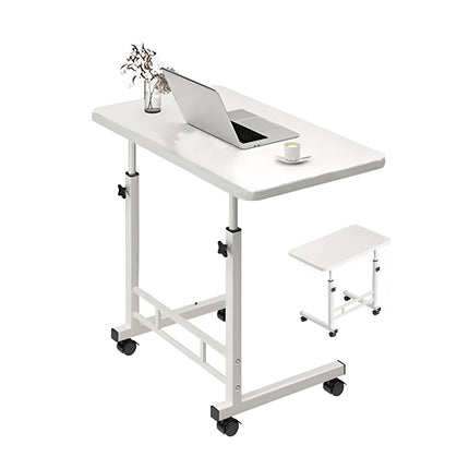 Bedside Table Movable Desk Simple White with Wheels Space Saving Home Office