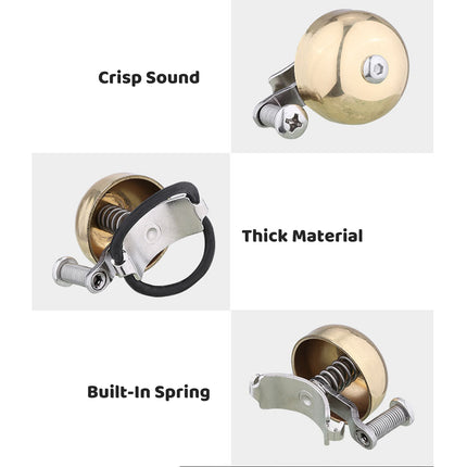 Bicycle Bell in Copper Retro Clear Sound for 20–30 mm Handlebars