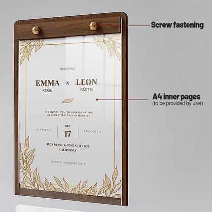 2PCS Desktop Display Board A4 Size Durable for Hotel Restaurant Front Desk Use