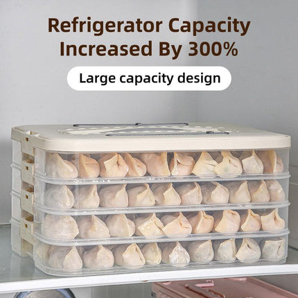 4 Layer Dumpling Box Kitchen Refrigerator Storage Container Frozen Food Crisper