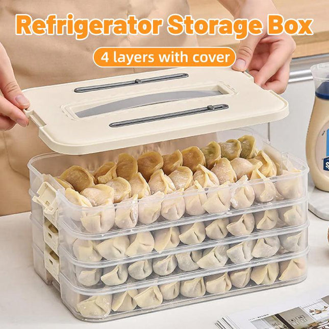 4 Layer Dumpling Box Kitchen Refrigerator Storage Container Frozen Food Crisper