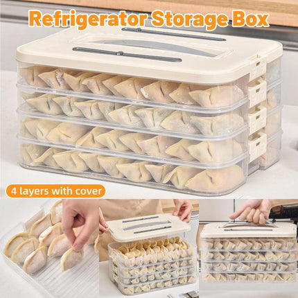 4 Layer Dumpling Box Kitchen Refrigerator Storage Container Frozen Food Crisper
