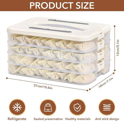 4 Layer Dumpling Box Kitchen Refrigerator Storage Container Frozen Food Crisper