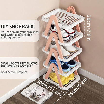 2/3 Tier Removable Shoe Rack Folding Storage Shelf Simple Space Saving Organizer