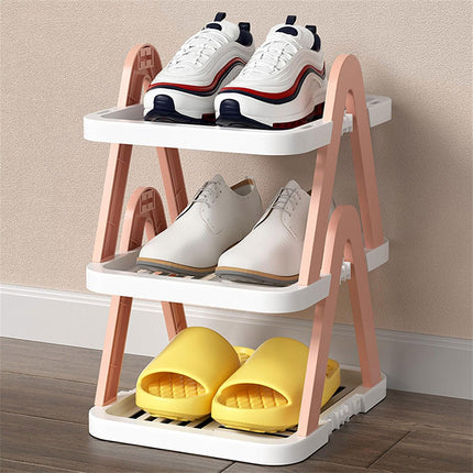 2/3 Tier Removable Shoe Rack Folding Storage Shelf Simple Space Saving Organizer