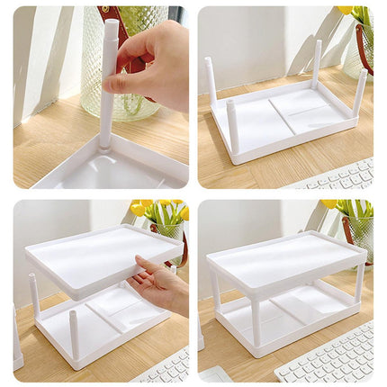 2pcs Desk Organizer Storage Rack Display Shelf for Cosmetic Sundries Files