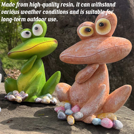 Outdoor Garden Frog Ornament Lawn Statue Animal Decor Resin Craft Sculpture