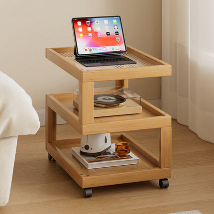 Mobile Coffee Table with Rolling Caster Wheels Versatile Living Room Side Table