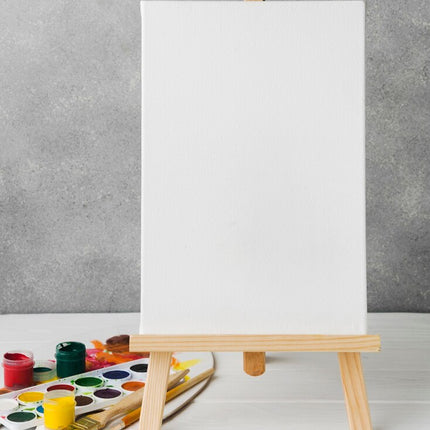 Mini Painting Easel Set DIY Art Kit with Small Canvas Frame Brush and Drawing Board