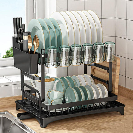 Kitchen Storage Rack Dish Bowl Tray Organiser Drying Drain Holder Shelf Stand