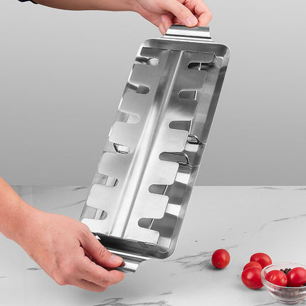 Stainless Steel Folding Chicken Rack Metal Grill Chicken Meat Holder Adjustable