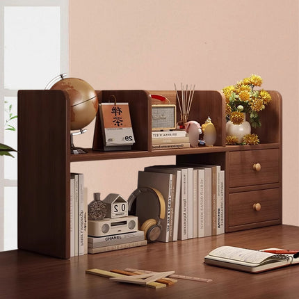 Engineered Wood Desktop Storage Rack Desk Bookshelf Organiser for Study or Office